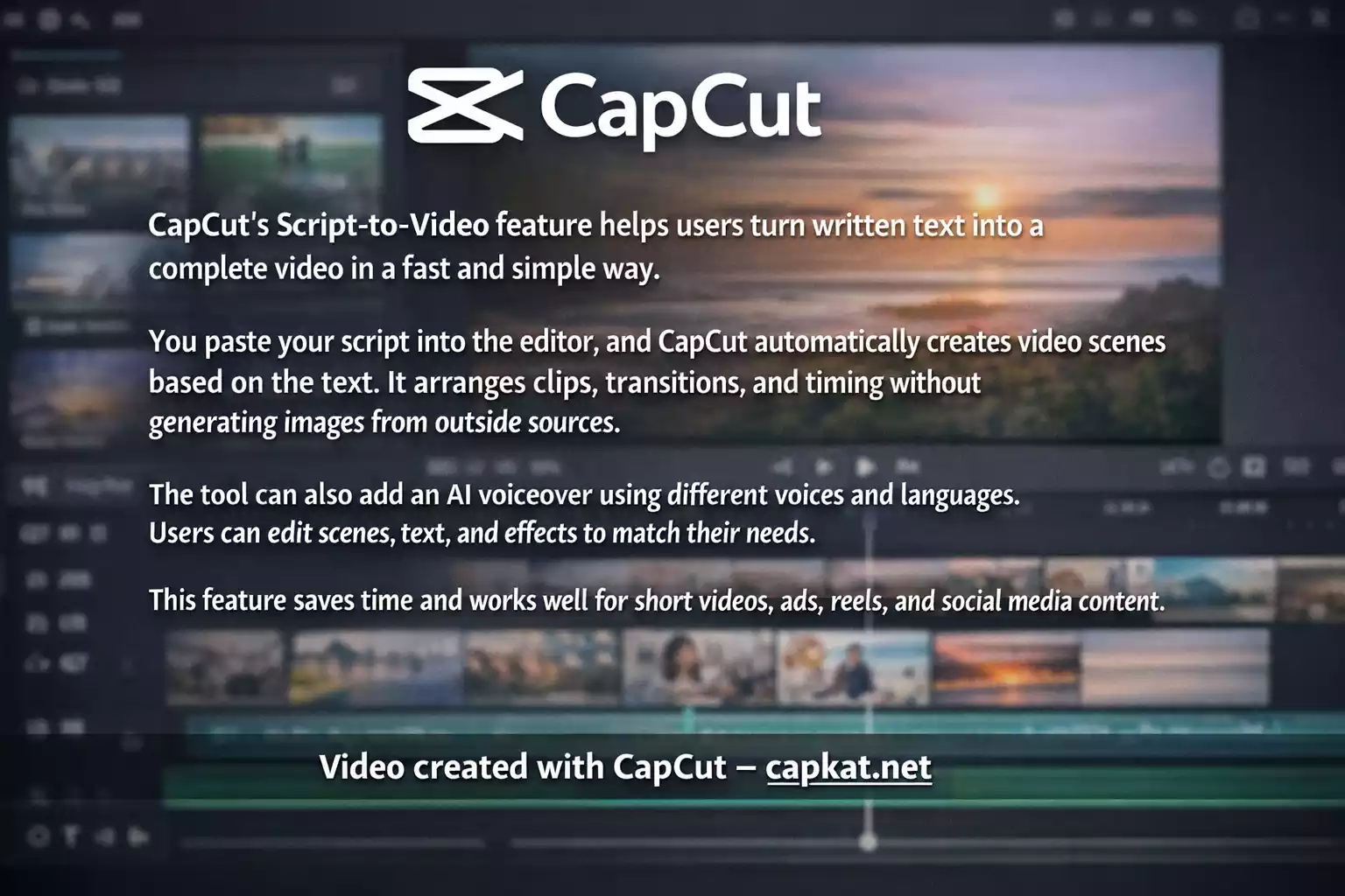 Script-to-Video generation in capcut pro capkat.net